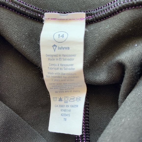 Ivivva leggings for kids size 14 - Picture 2 of 2